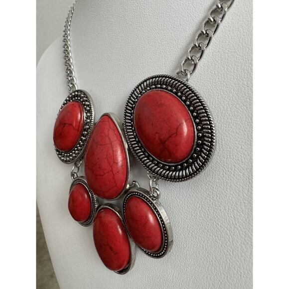 All-Natural Nostalgia Red Necklace & Earrings Set Paparazzi Jewelry Brand New - Picture 3 of 8